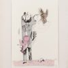 Naftali Bezem - New Immigrants, hand-colored lithograph