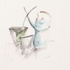 Yosl Bergner - Kettle, hand colored lithograph
